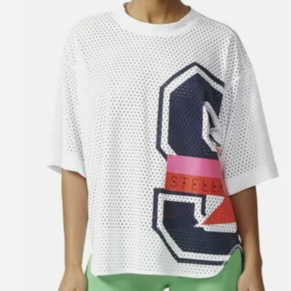 Adidas By Stella McCartney A8 Perforated Jersey White Size Small - Picture 1 of 5